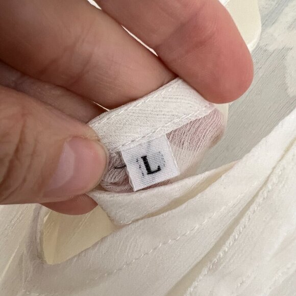 Anthropologie x Eloise Lierre‎ Cream Embroidered White Lace Mini Slip Dress Sz L - Picture 11 of 14